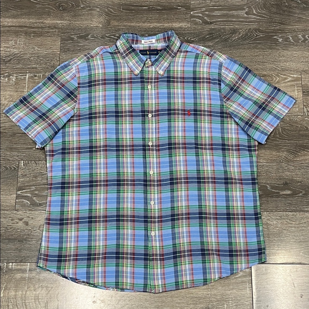 Ralph Lauren Authentic Indian Madras Multicolor Plaid Button Down Shirt XXL